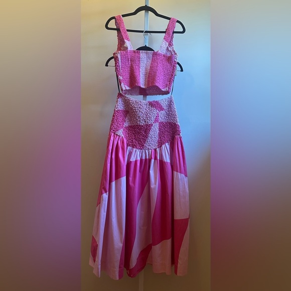 NEW S/W/F Mottled Skirt Set Sz L Pink Smocked Sold at Free People - Picture 4 of 11